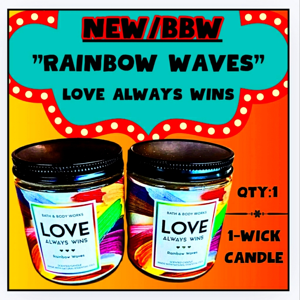 🔥"RAINBOW WAVES" 1-WICK CANDLE/NEW/BBW